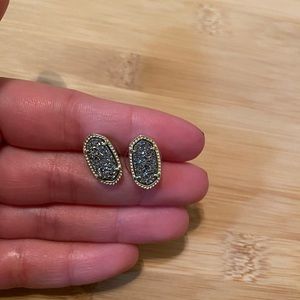 Kendra Scott Ellie gold stud earrings in platinum drusy